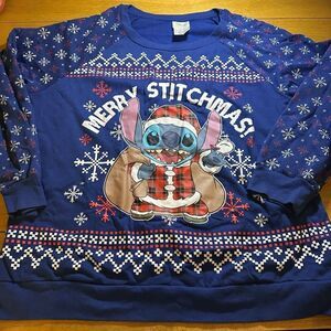 Stitch ugly Christmas sweater light up xl